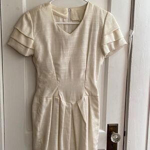 Vintage Cream Linen Dress